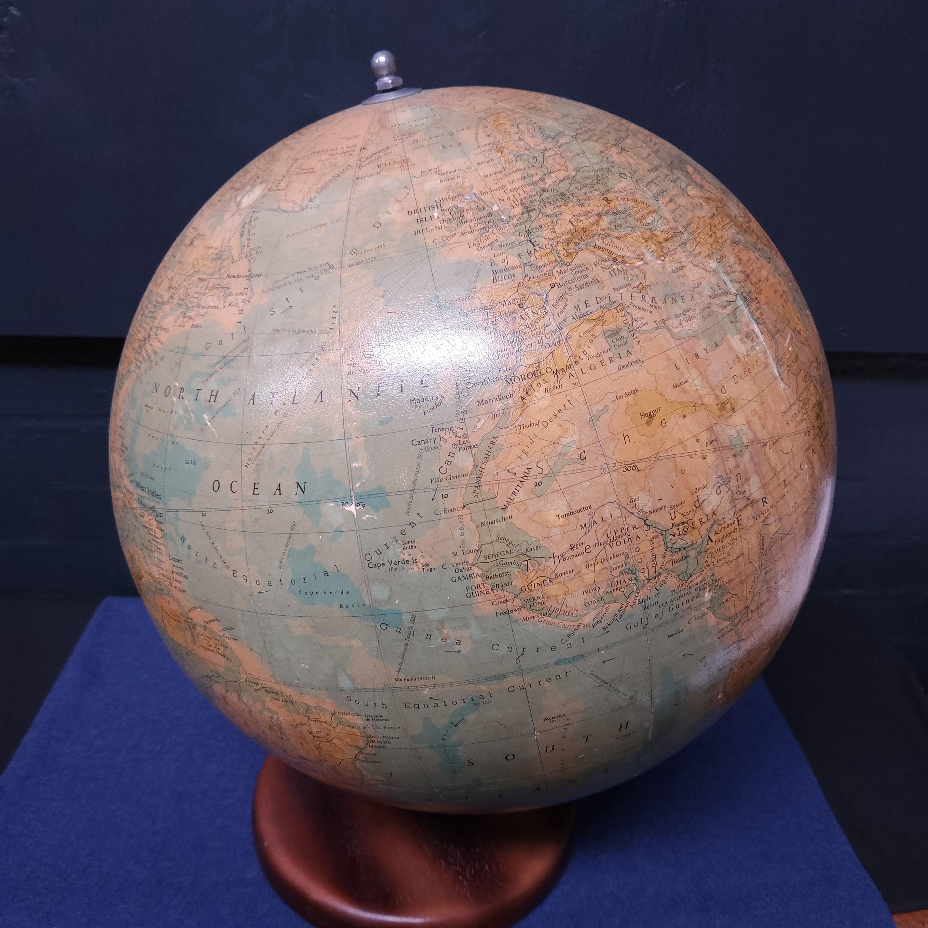 Mid 20thC Phillips 19 inch Terrestrial Globe